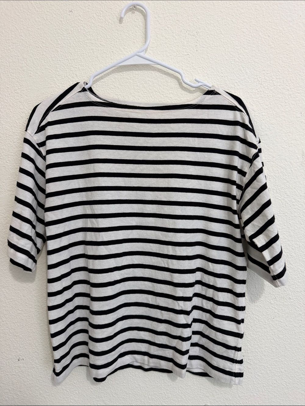 Everlane Women's Black & White Striped Boatneck Top